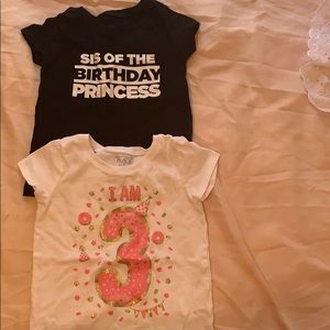 Ser of 2 birthday tops for toddler girl 💗